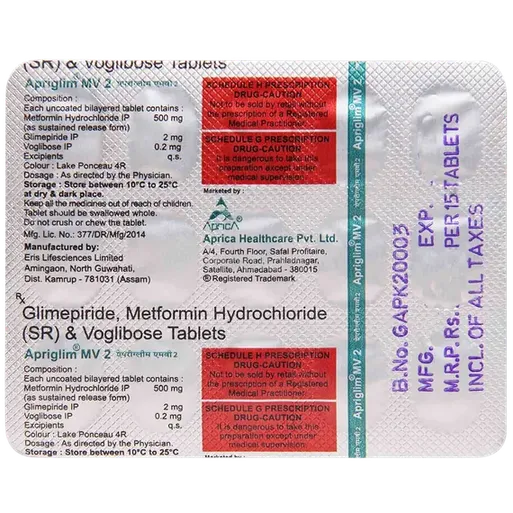 apriglim mv 2mg tablet 15's